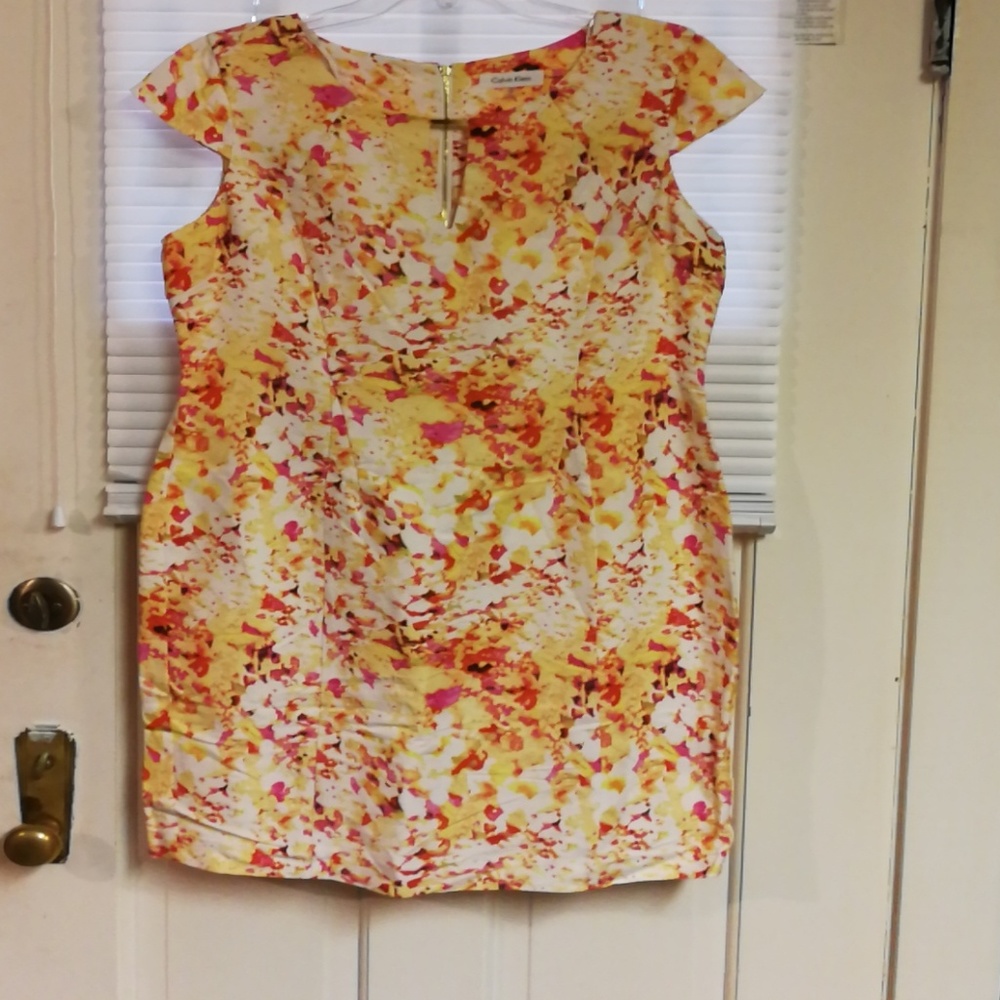 Size 12 watercolor print Calvin Klein dress